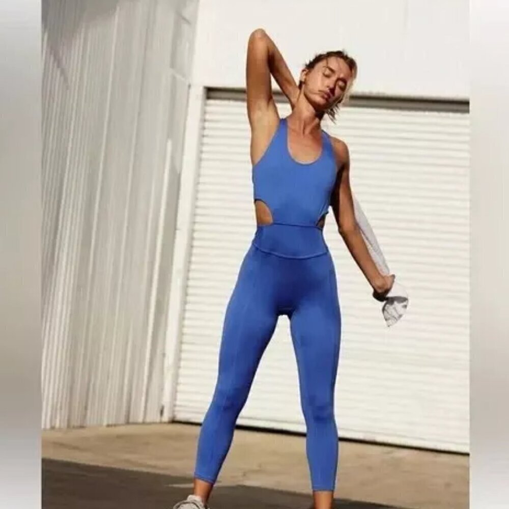 NWT Free People Movement Back It Up Onesie Blue Jumpsuit - Picture 8 of 12